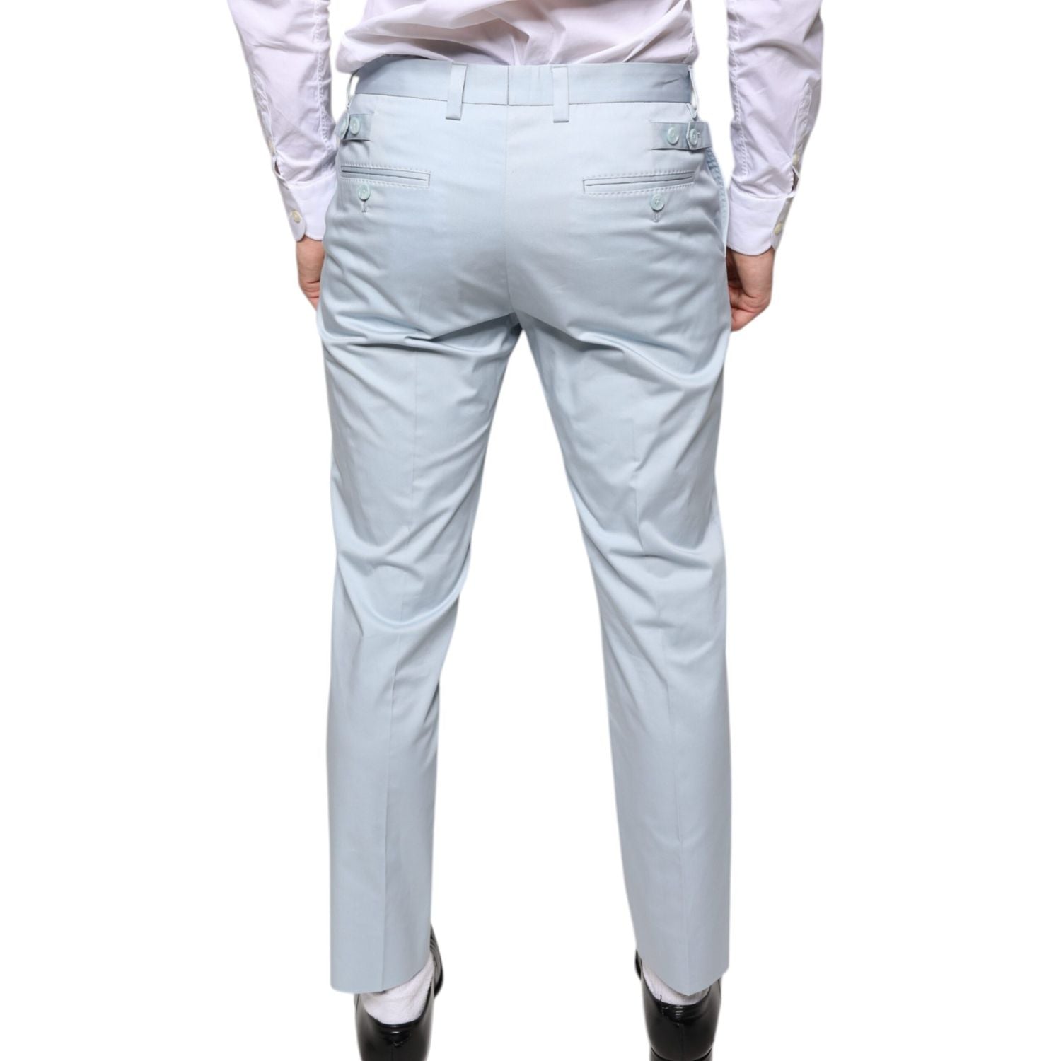 Dolce & Gabbana Light Blue Cotton Dress Pants