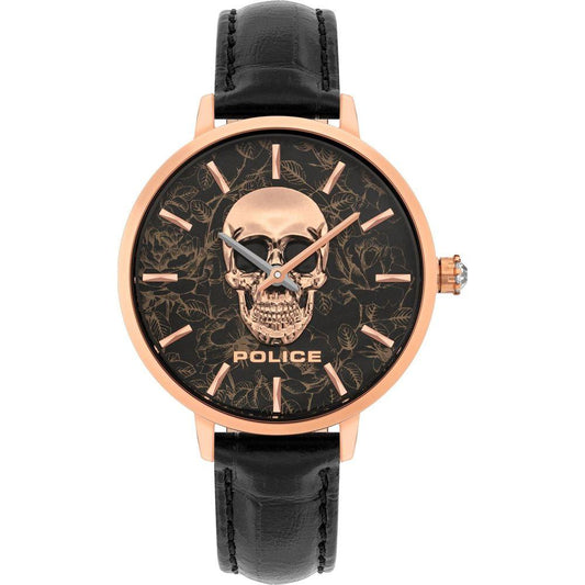 Police Black Leather Watch Police Wheat