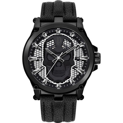 Police Black Leather Dress Watch