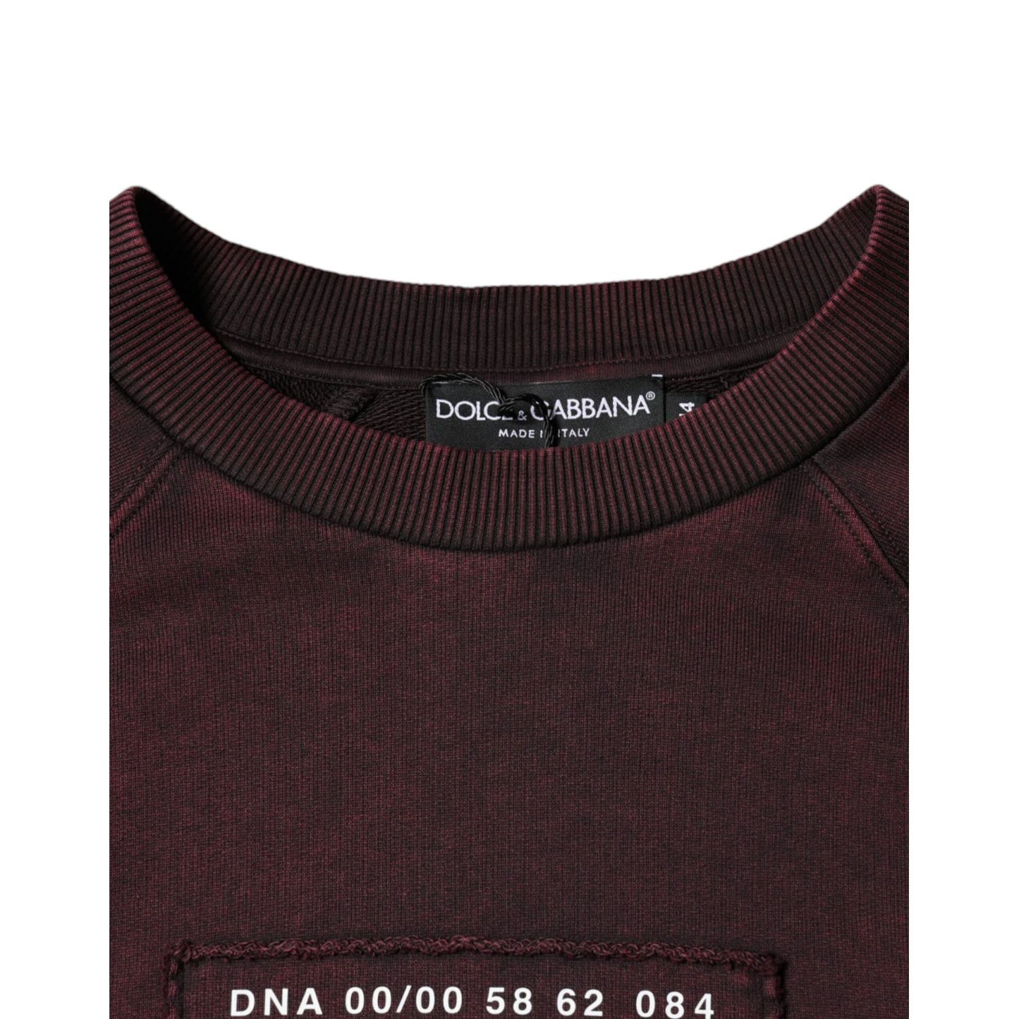 Dolce & Gabbana Maroon Logo Crew Neck Men Sweatshirt Sweater