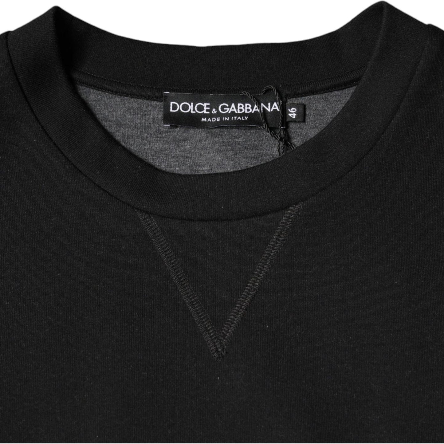 Dolce & Gabbana Black Logo Print CrewNeck Sweatshirt Sweater TSH7918-46