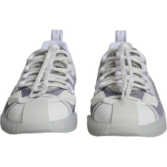 Dolce & Gabbana White Silver Low Top NS1 Sneakers Shoes MV6238-43