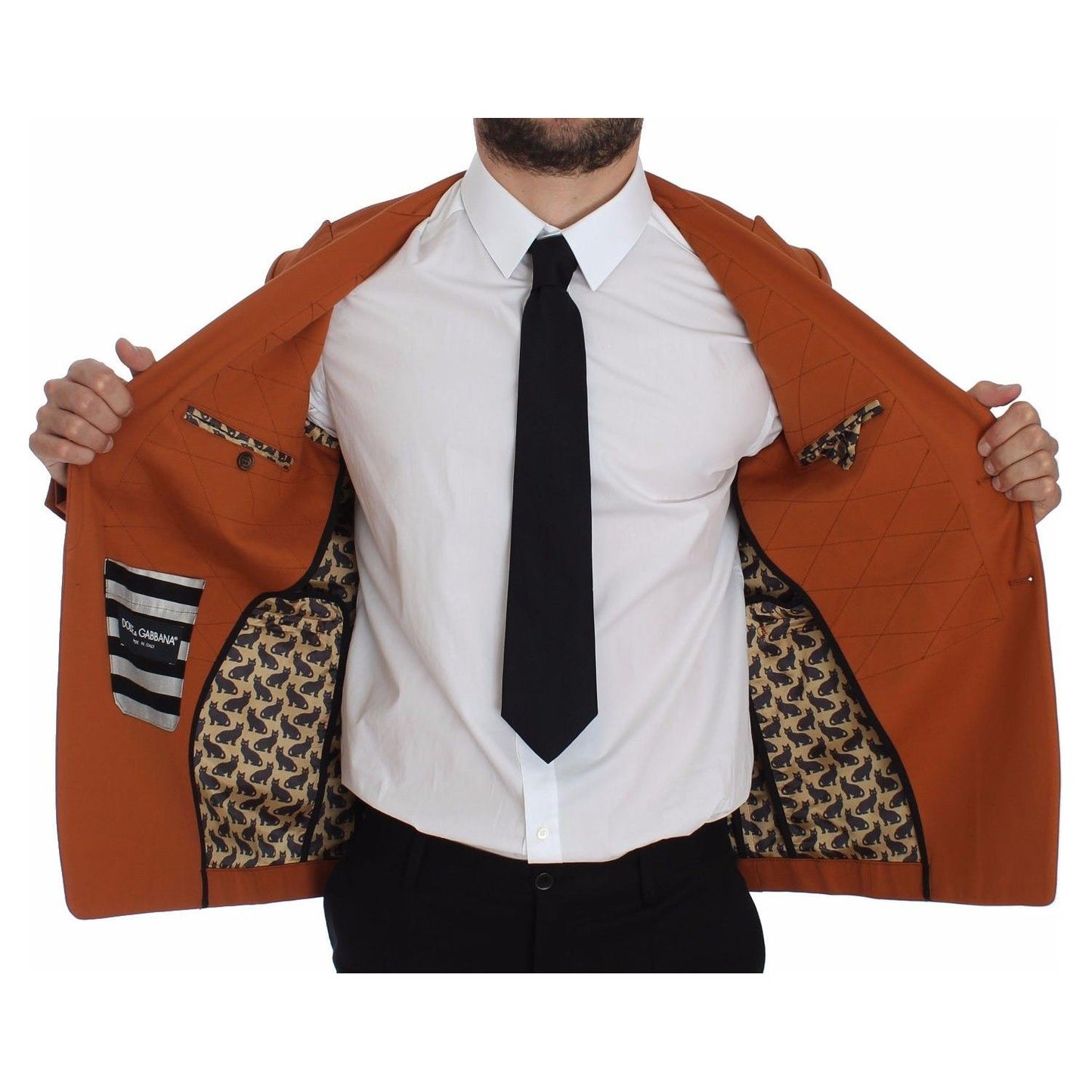 Dolce & Gabbana Orange Cotton Stretch Blazer GTT10104-4