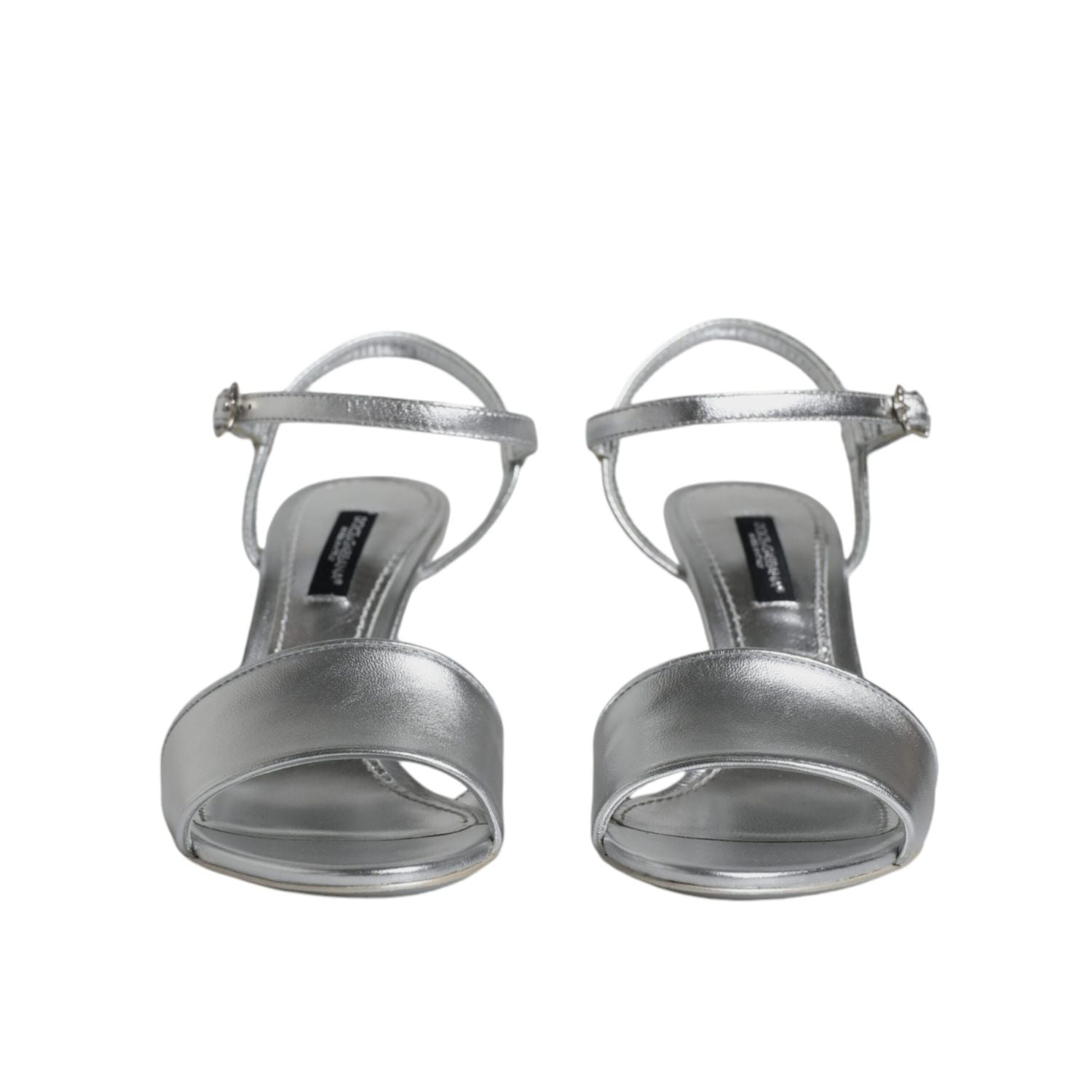 Dolce & Gabbana Silver KEIRA Heels Ankle Strap Sandals Shoes