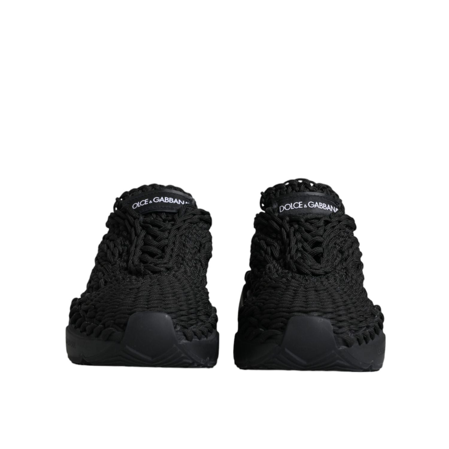 Dolce & Gabbana Black Knitted Daymaster Sneakers Shoes