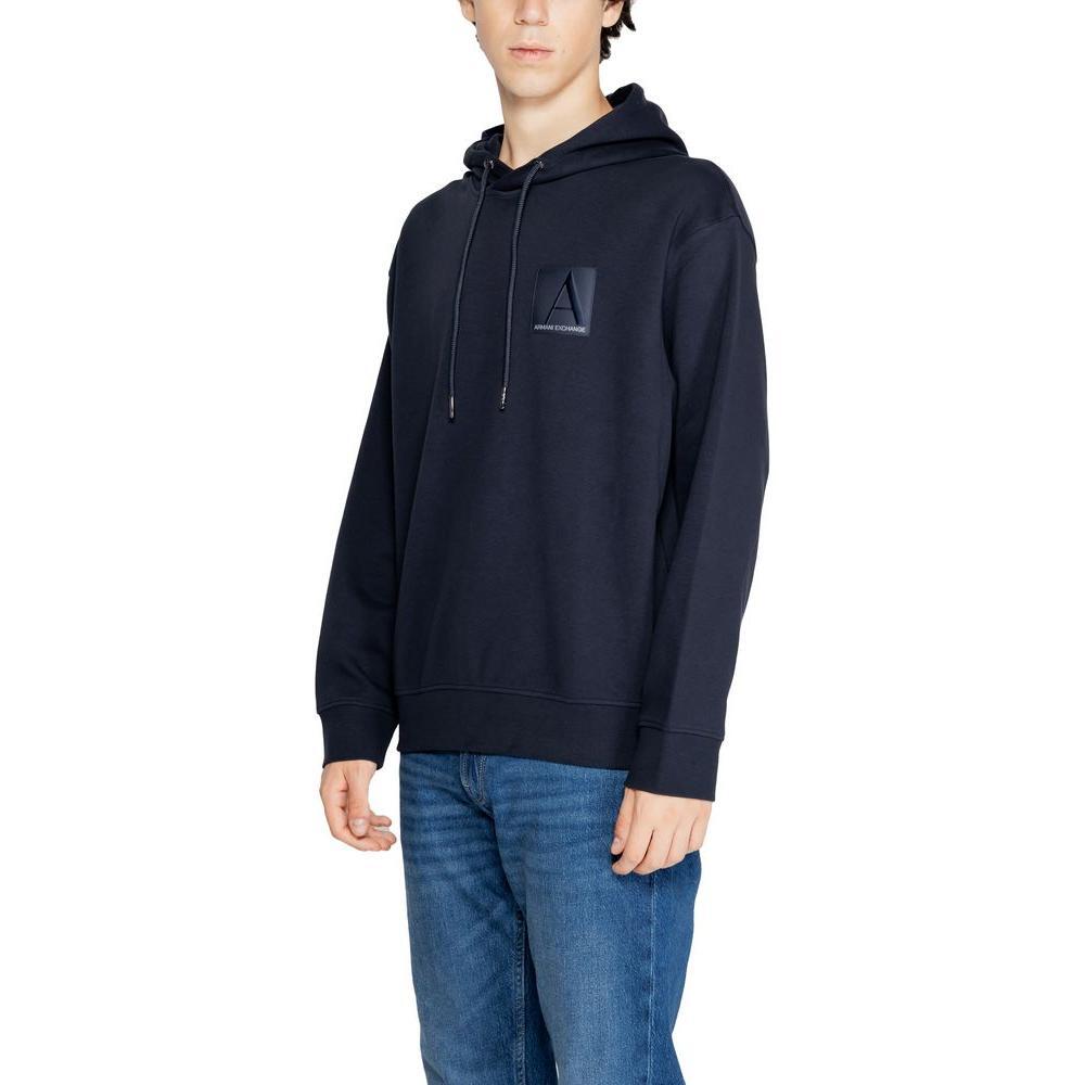 Armani Exchange Blue Cotton Hoody AR-14712600010-IT44 | S