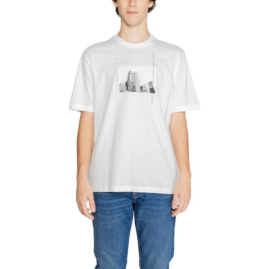 Armani Exchange White Cotton T-Shirt AR-14713400008-IT46 | M
