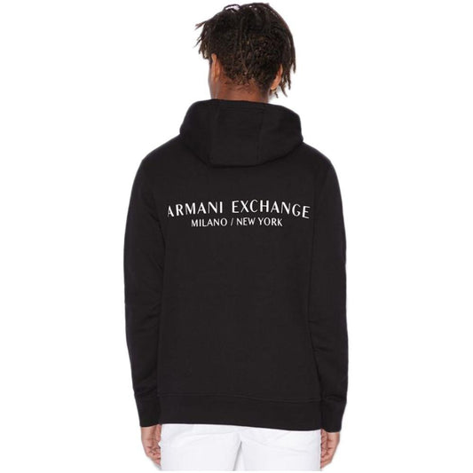 Armani Exchange Black Cotton Hoody AR-4516900009-IT44 | S