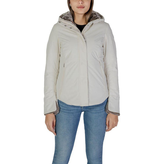Suns Cream Polyester Jackets & Coat SU-15737200143-XL
