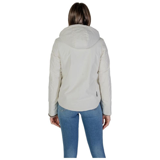 Suns Cream Polyester Jackets & Coat SU-15737200143-XL