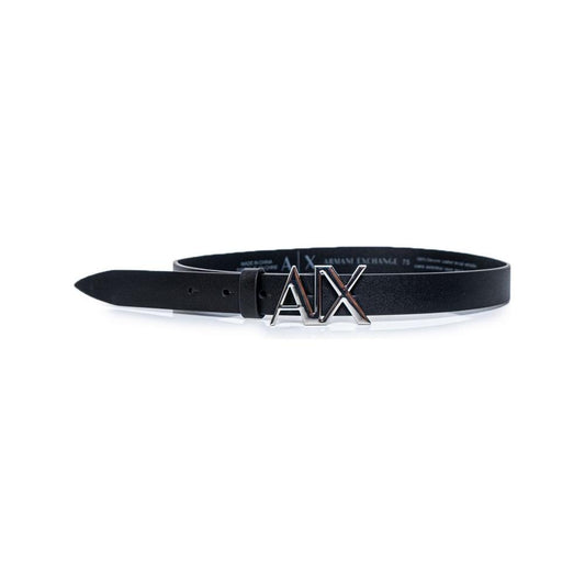 Armani Exchange Black Leather Belt