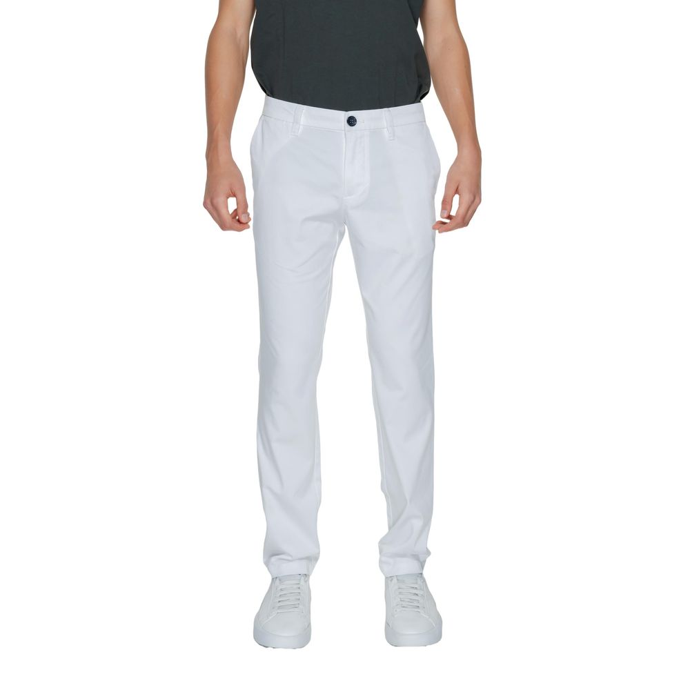 Armani Exchange White Cotton Casual Pants