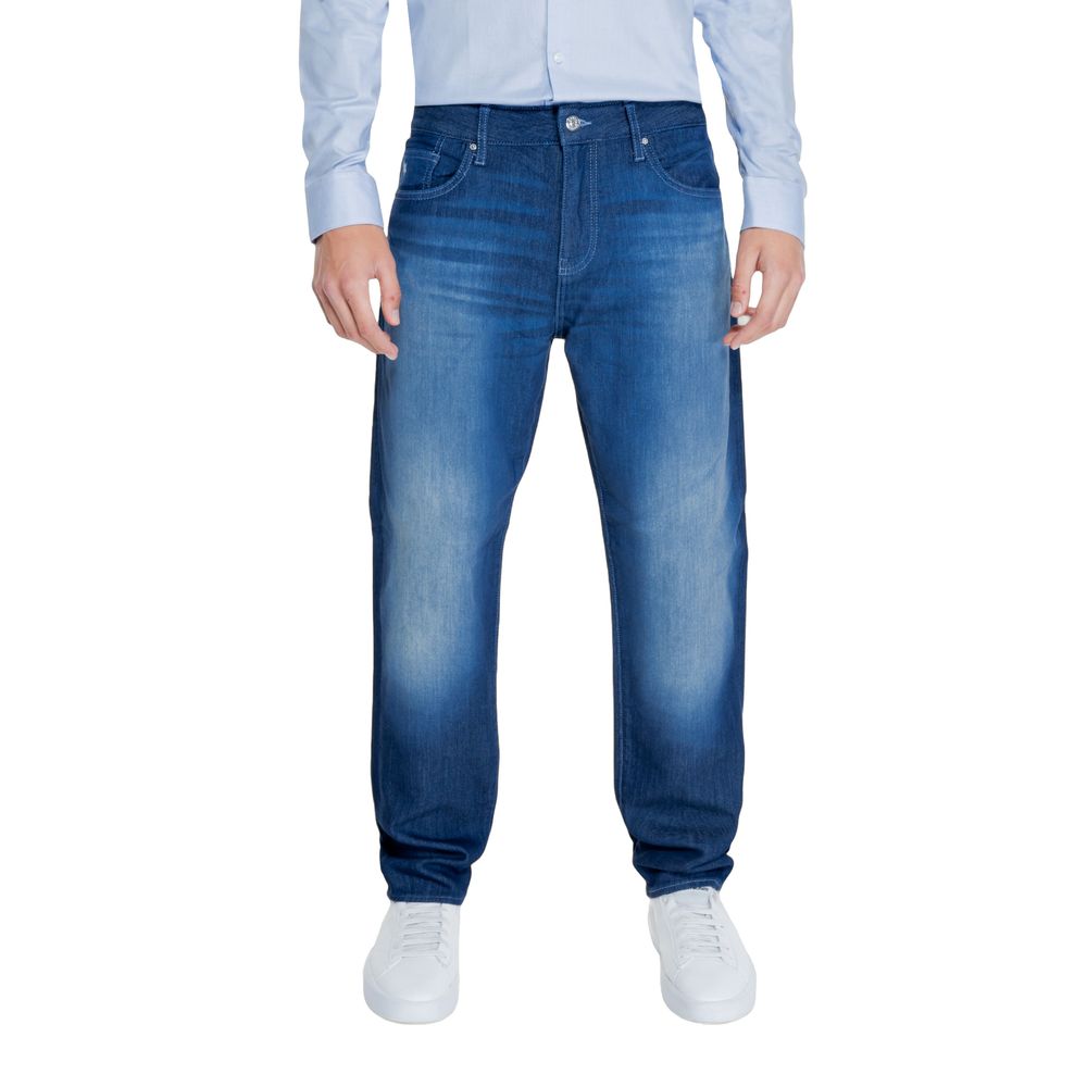 Armani Exchange Blue Cotton Skinny Pants