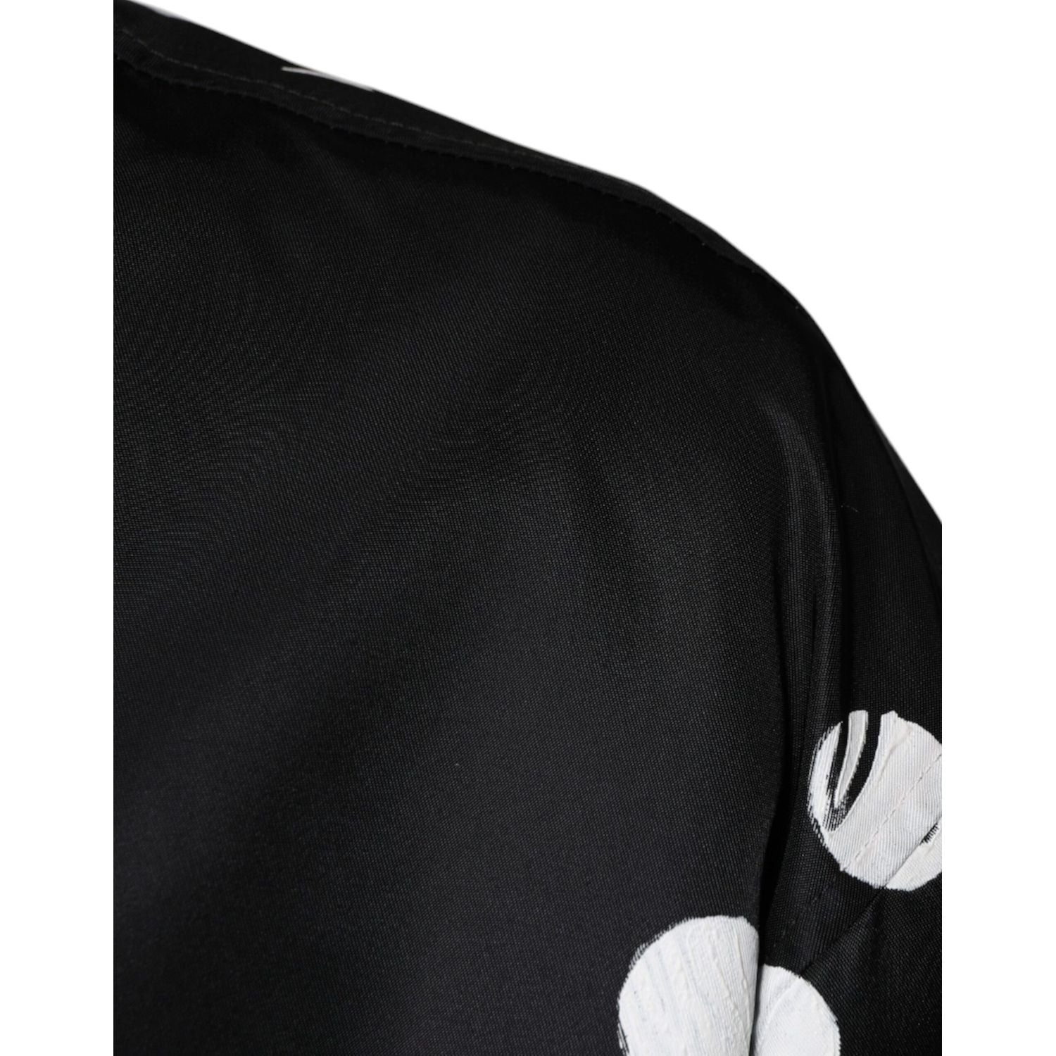 Dolce & Gabbana Black Polka Dot Stripe Nylon Bomber Jacket