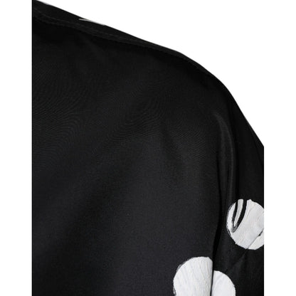 Dolce & Gabbana Black Polka Dot Stripe Nylon Bomber Jacket