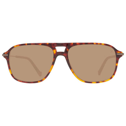 Hackett Brown Acetate Sunglasses with tortoiseshell frame and brown lenses, showcasing style and elegance.