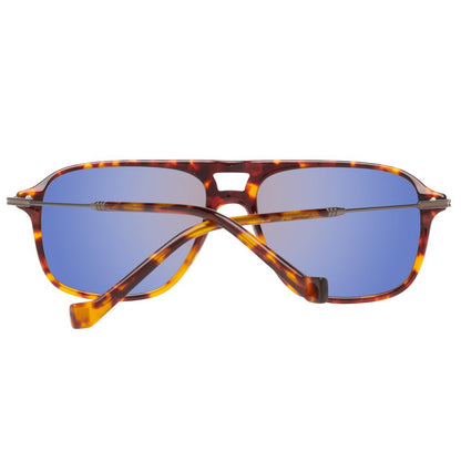 Hackett Brown Acetate Sunglasses with blue lenses, model HSB86512756, size 56/16/140 mm, tortoiseshell frame.