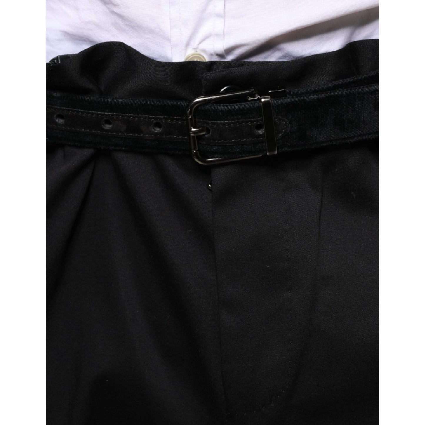 Dolce & Gabbana Black Cotton Stretch Skinny Men Dress Pants