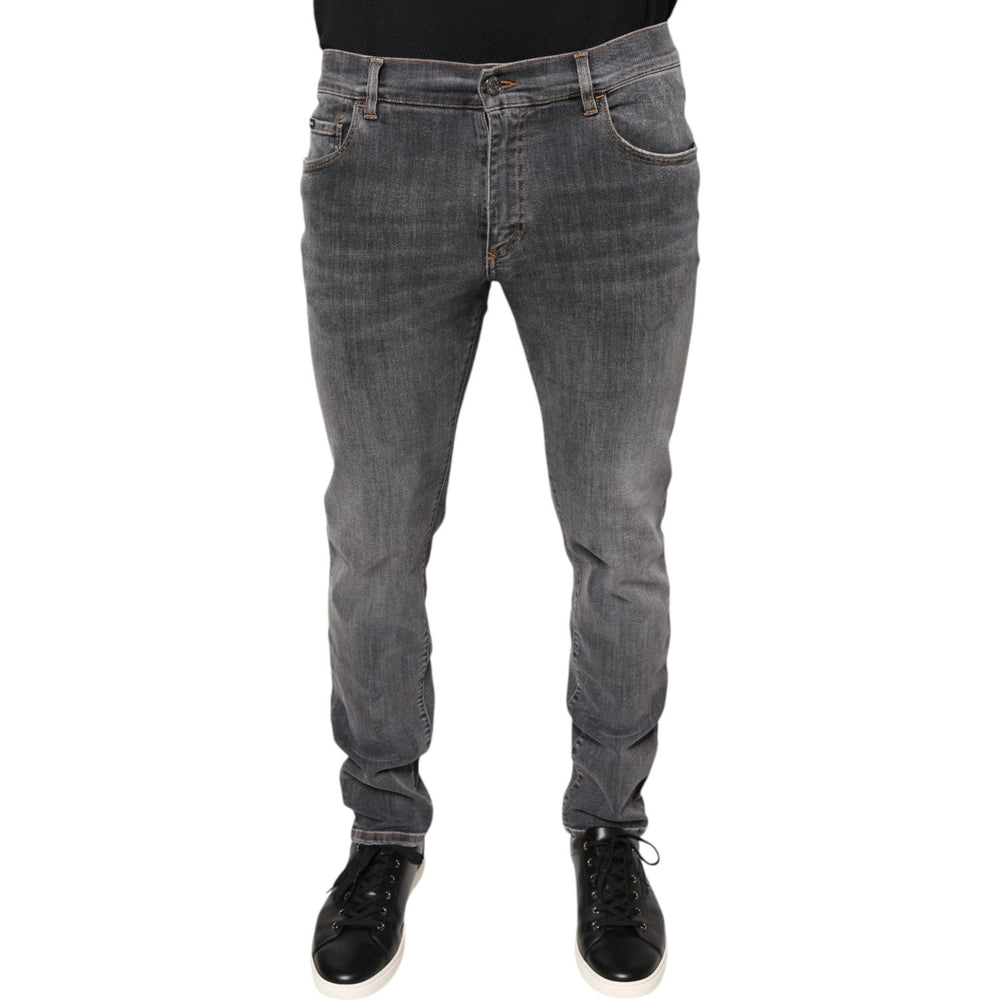 Dolce & Gabbana Dark Gray Cotton Stretch Skinny Denim Jeans PAN75582-48