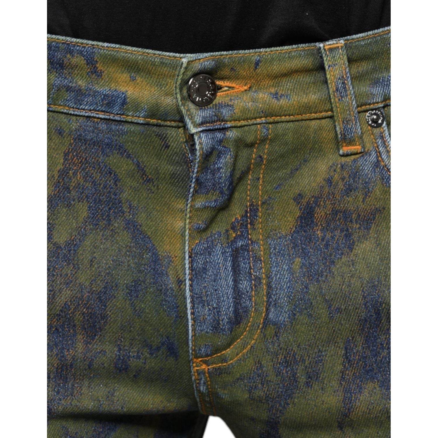 Dolce & Gabbana Blue Cotton Dye Slim Fit Men Denim Jeans