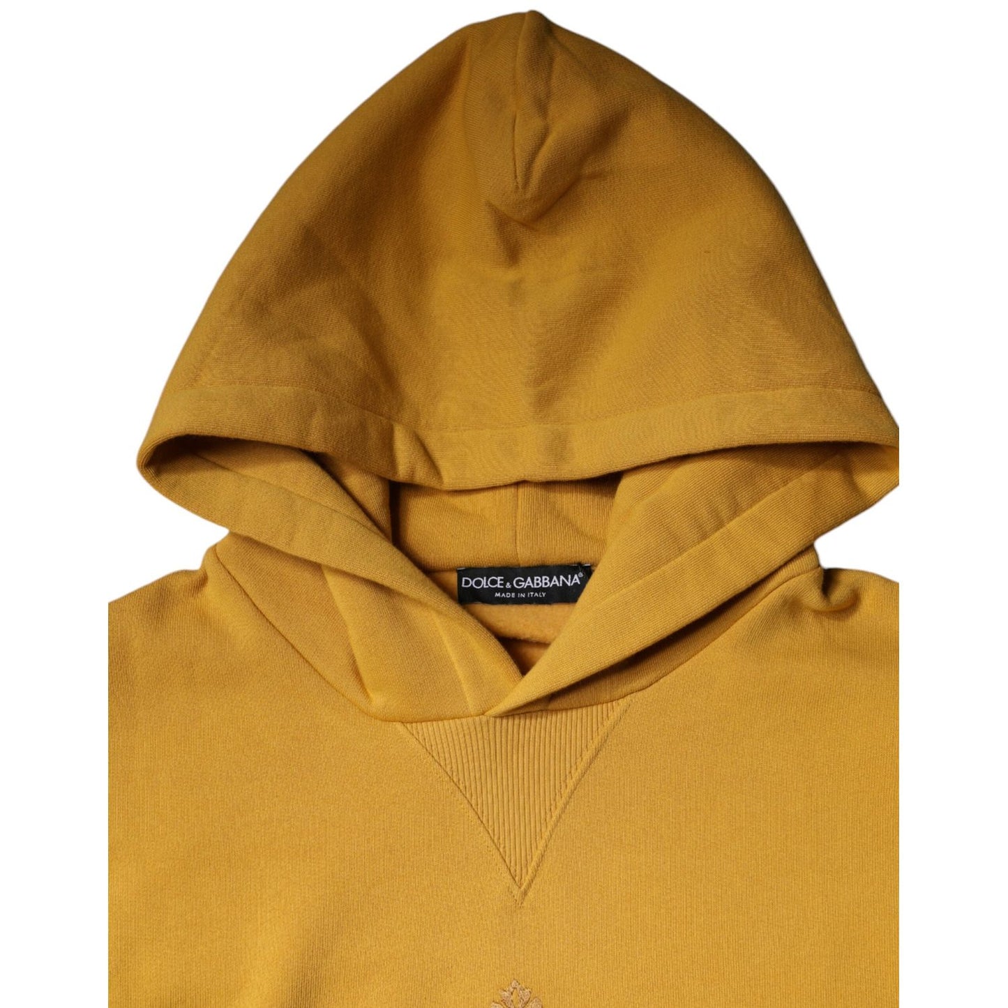 Dolce & Gabbana Mustard DG Hooded Men Sweatshirt Sweater