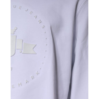 Replay White Embossed Logo Crew Neck Men Sweatshirt Sweater