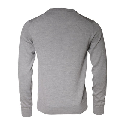 Dolce & Gabbana Light Gray Wool Crew Neck Pullover Sweater