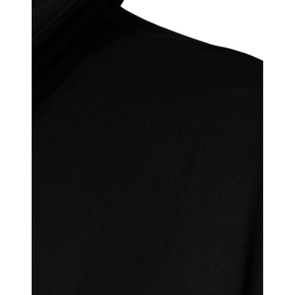 Dolce & Gabbana Black Logo Plaque Hooded Full Zip Sweater