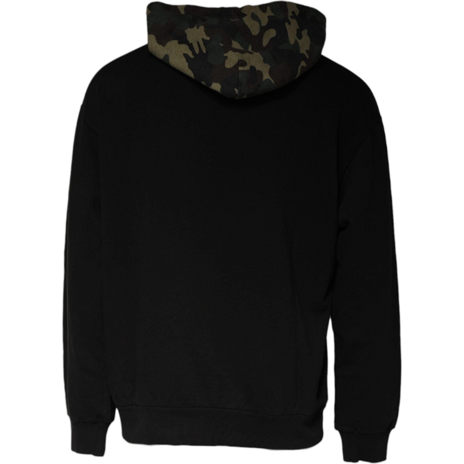 Dolce & Gabbana Black Camouflage Hooded Sweatshirt Sweater