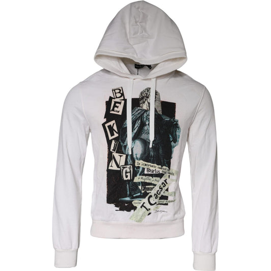 Dolce & Gabbana White Caesar Cotton Hooded Pullover Sweater TSH87225-48