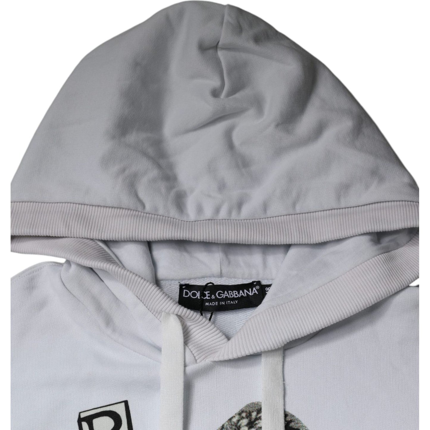 Dolce & Gabbana White Caesar Cotton Hooded Pullover Sweater TSH87227-48