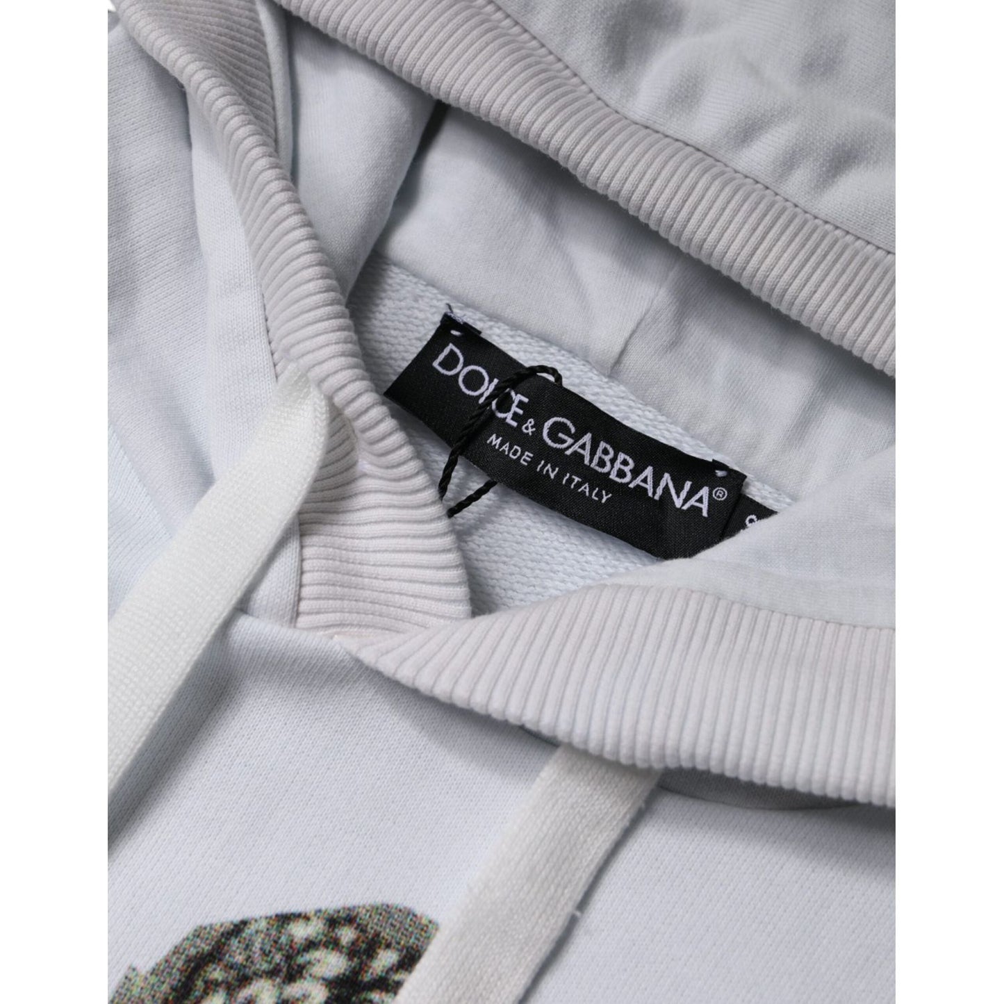 Dolce & Gabbana White Caesar Cotton Hooded Pullover Sweater TSH87227-48