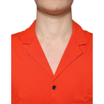 Dolce & Gabbana Orange Cotton Button Down Casual Polo Shirt TSH84563-44
