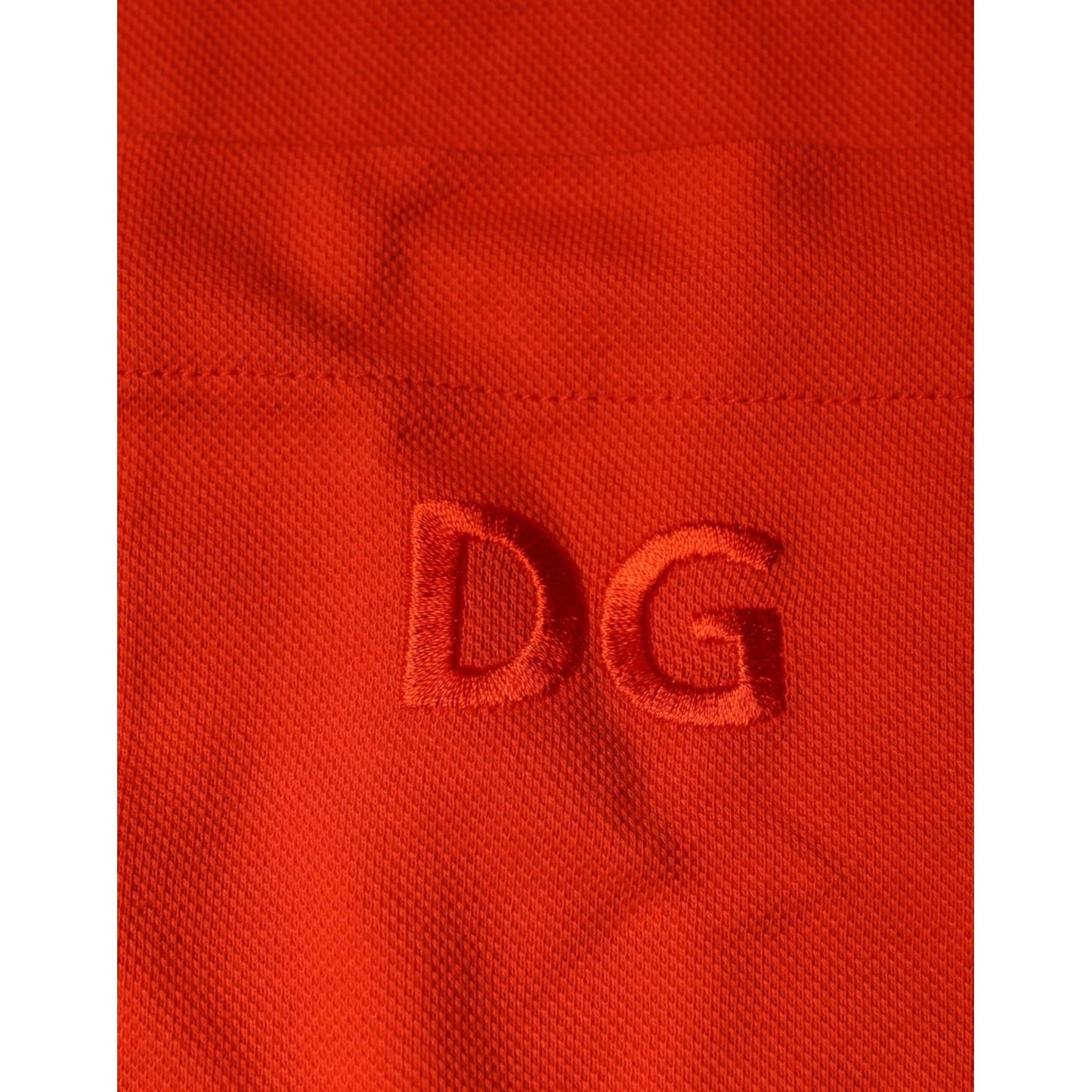 Dolce & Gabbana Orange Cotton Button Down Casual Polo Shirt TSH84563-44