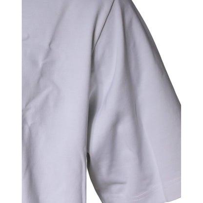 Dolce & Gabbana White Graphic Print Cotton Crew Neck T-shirt