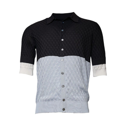 Dolce & Gabbana Multicolor Silk Button Down Collared T-shirt
