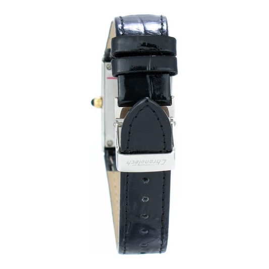 Chronotech Black Leather Watch Chronotech Light Gray