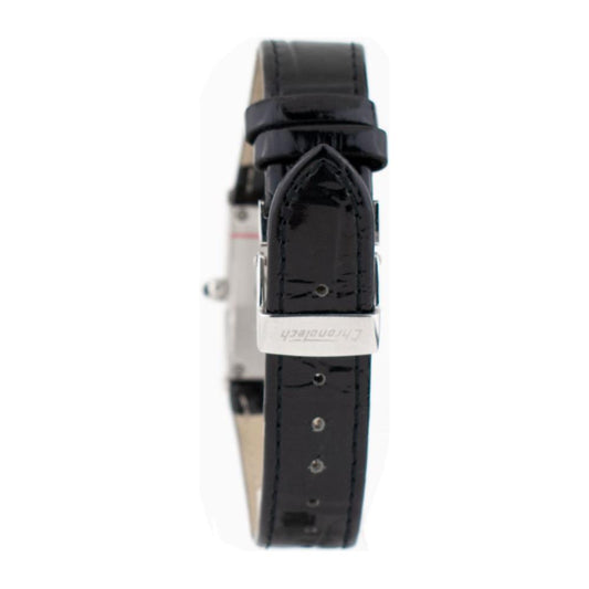 Chronotech Black Leather Watch Chronotech Dark Slate Gray