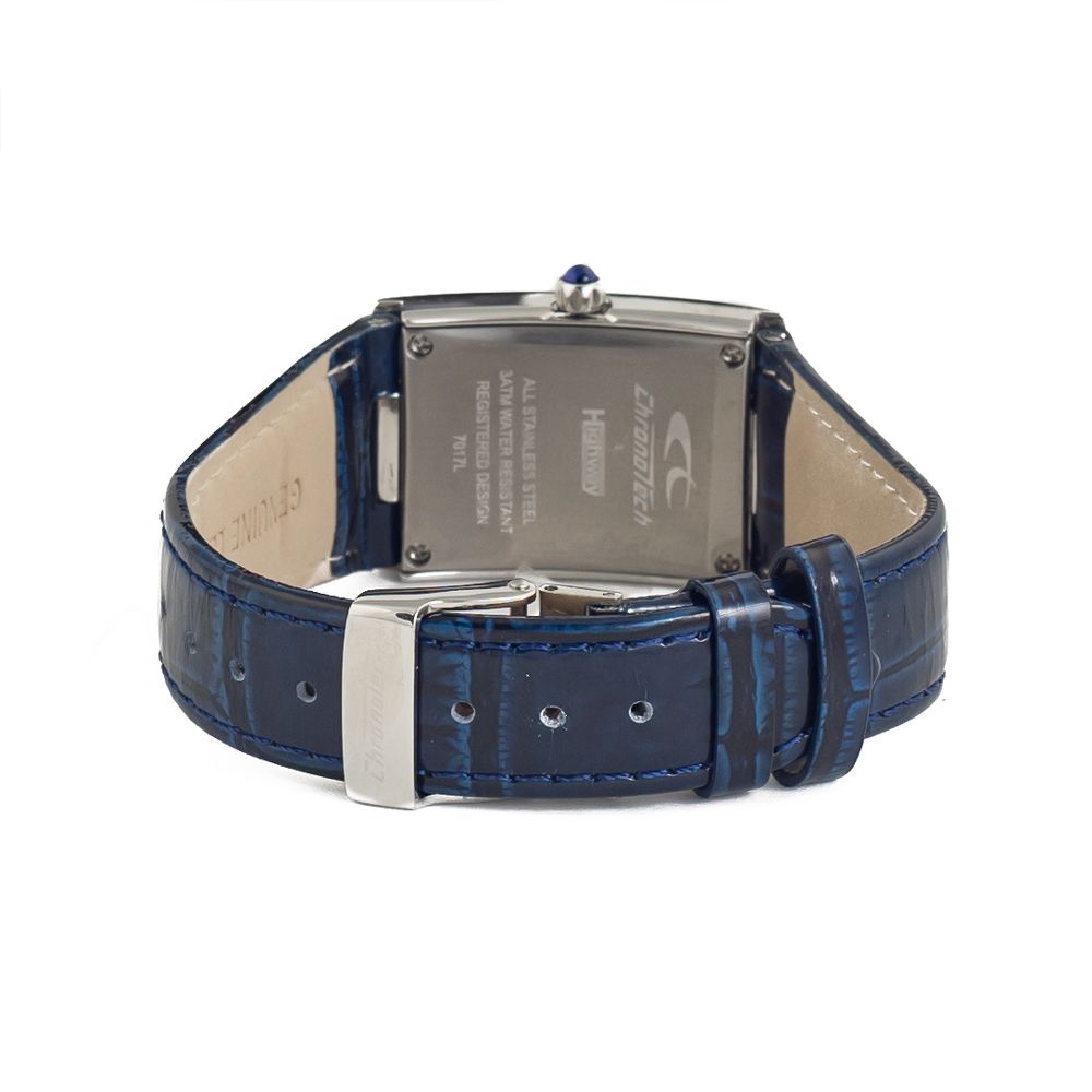 Chronotech Blue Leather Dress Watch