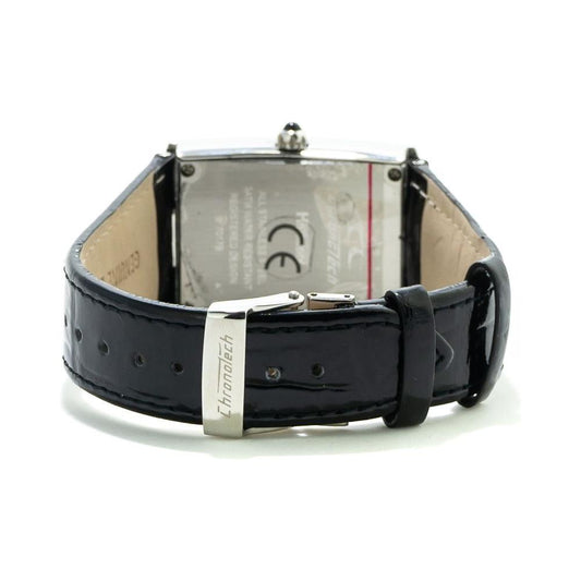 Chronotech Black Leather Watch Chronotech Dark Gray