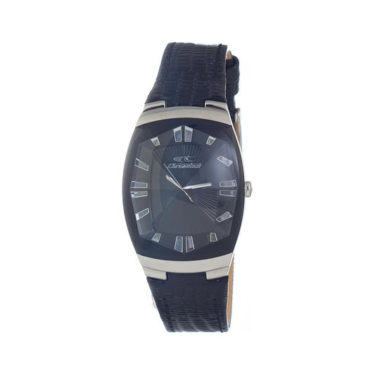 Chronotech Black Leather Watch Chronotech Dark Slate Gray