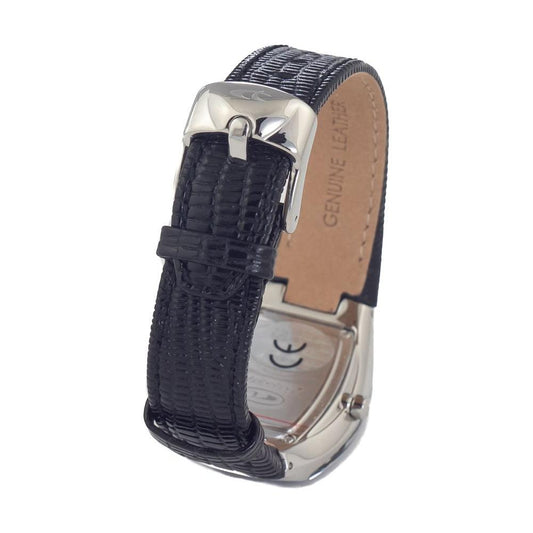 Chronotech Black Leather Watch Chronotech Dark Slate Gray