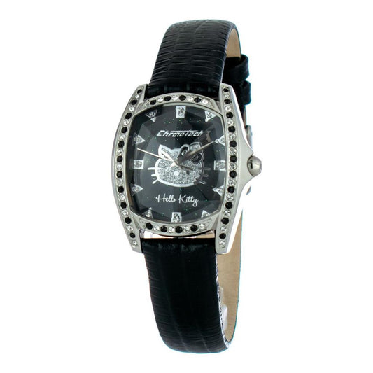Chronotech Black Leather Watch Chronotech Gray