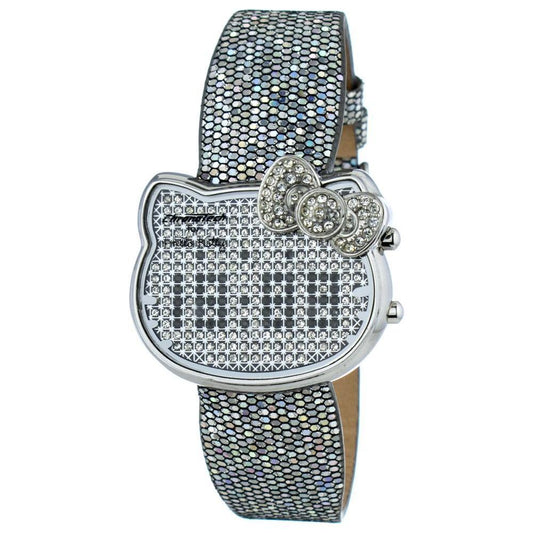 Chronotech Silver Leather Watch