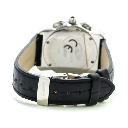 Chronotech Black Leather Watch Chronotech Gray