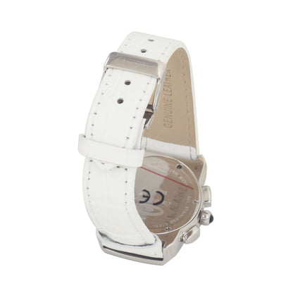 Chronotech White Leather Dress Watch
