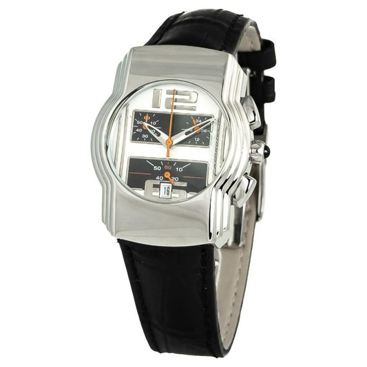 Chronotech Black Leather Watch Chronotech Gray
