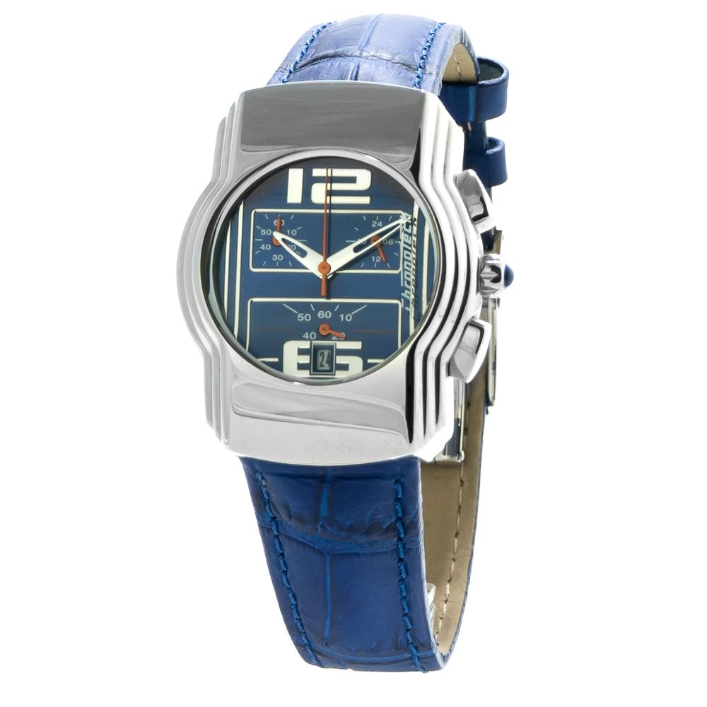 Chronotech Blue Leather Dress Watch