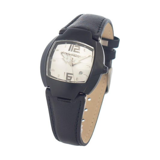 Chronotech Black Leather Watch Chronotech Light Gray