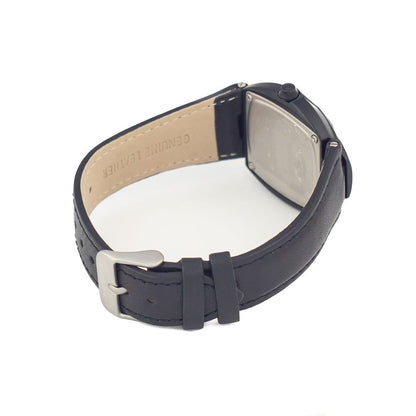 Chronotech Black Leather Dress Watch